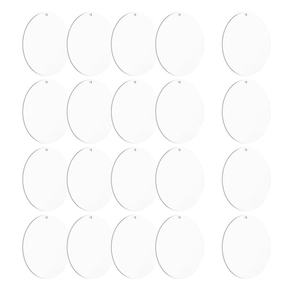 4884 Acrylic Keychain Blanks, 20Pcs 3.5 Inch Round Clear Acrylic Keychains